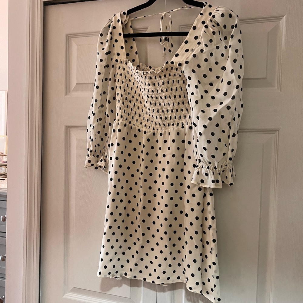 Polka dot mini chiffon dress